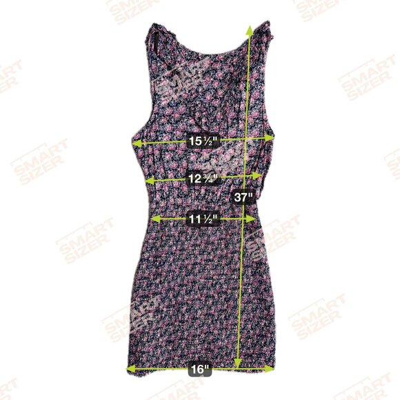 Free People Smocked Mini Dress Womens S Im Your Favorite Open Back Ruffle Floral - Picture 3 of 7